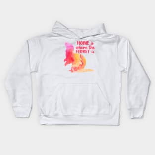 Copy of Copy of Home Is Where The Ferret Is (Pink Orange) Kids Hoodie